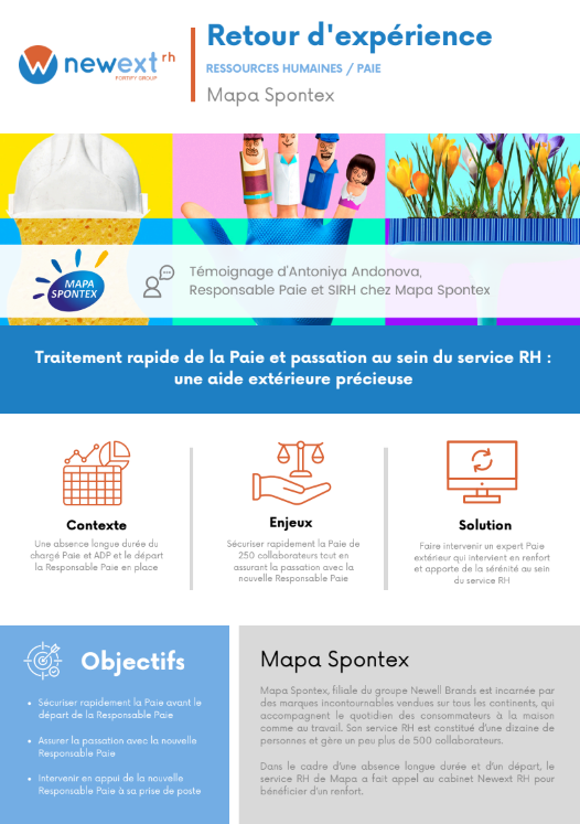 Témoignage Mapa Spontex : Traitement rapide de la Paie et passation au sein du service RH : une aide extérieure précieuse