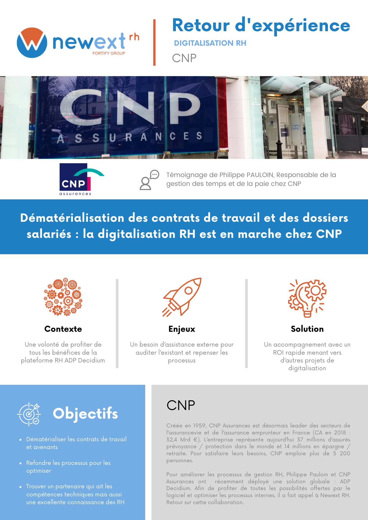 Témoignage CNP : Dématérialisation des contrats de travail et des dossiers salariés : la digitalisation RH est en marche chez CNP