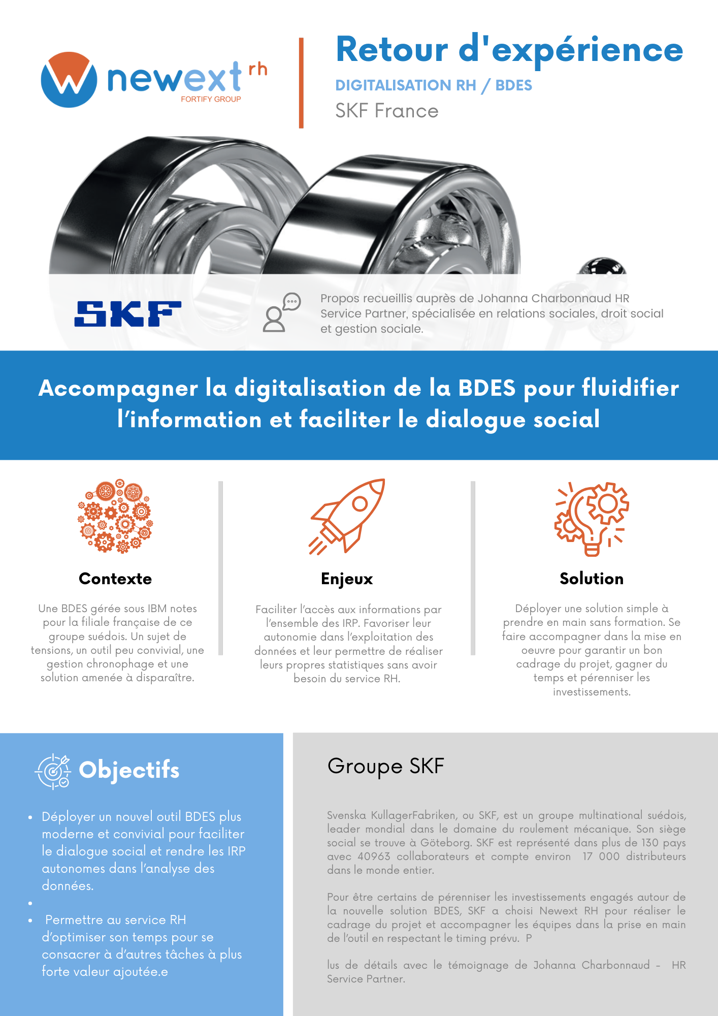 Témoignage SKF France : Accompagner la digitalisation de la BDES pour fluidifier l'information et faciliter le dialogue social